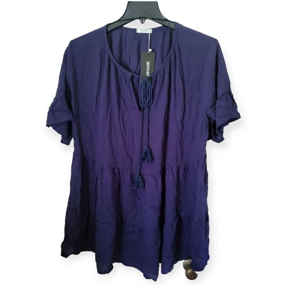 NWT Aimage Gauze Tie Front Swim Cover and Top - Picture 3 of 5